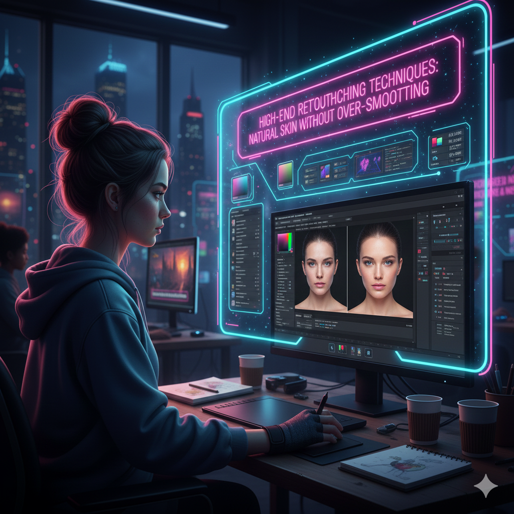 High-End Retouching Techniques for Natural Skin Without Over-Smoothing