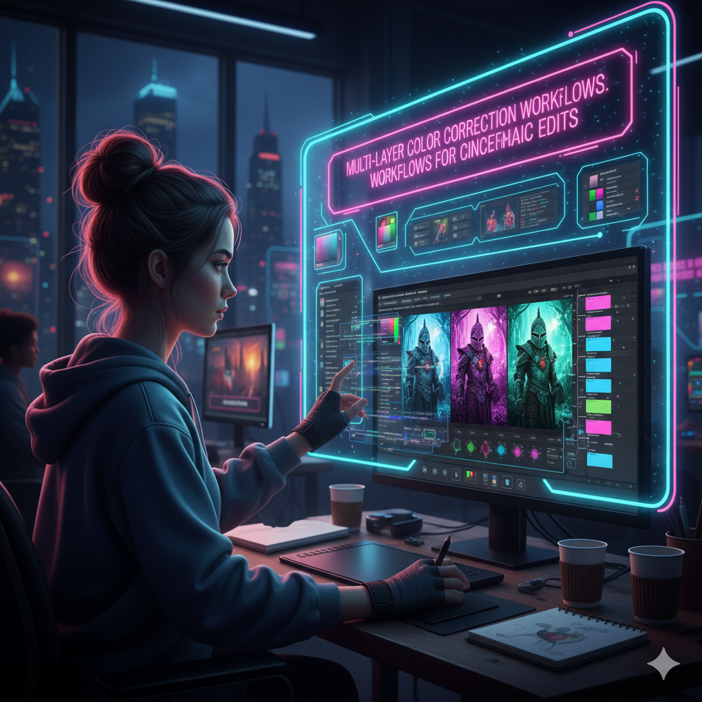 Multi-Layer Color Correction Workflows for Cinematic Edits