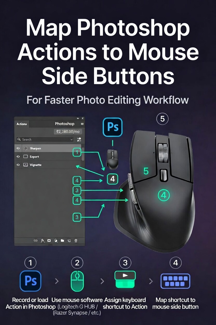 How to Map Photoshop Actions to Mouse Side Buttons for Faster Editing