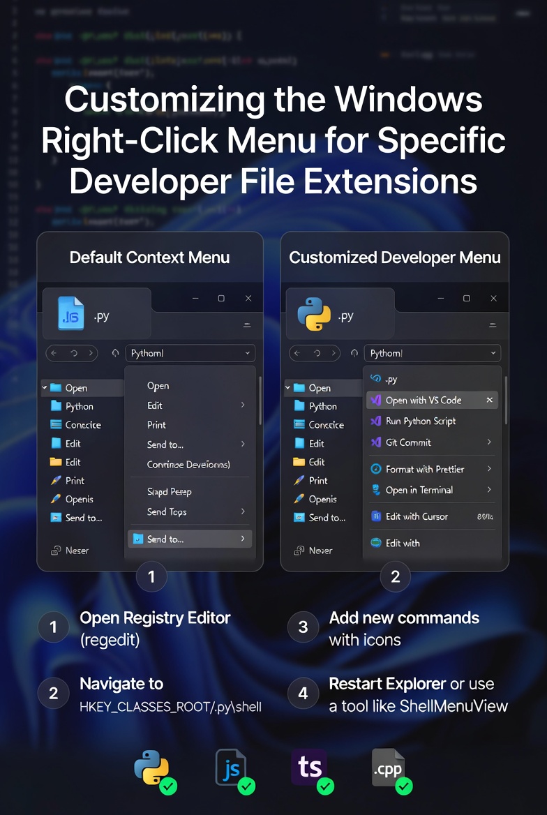 Customizing the Windows Right-Click Menu for Specific Developer File Extensions