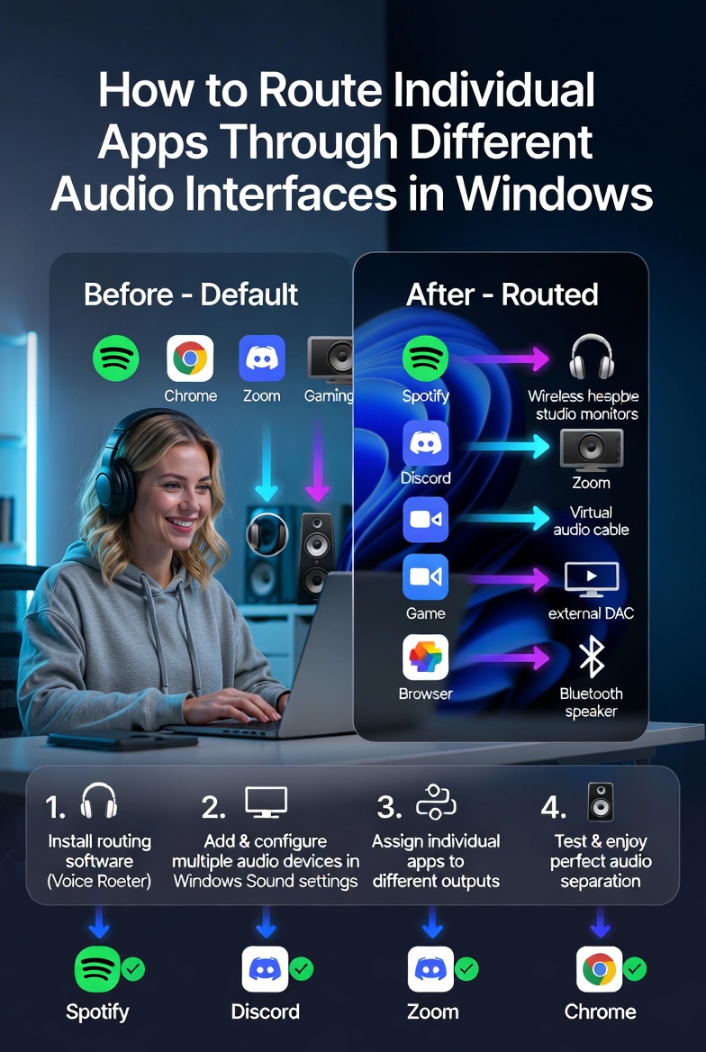 How to Route Individual Apps Through Different Audio Interfaces in Windows
