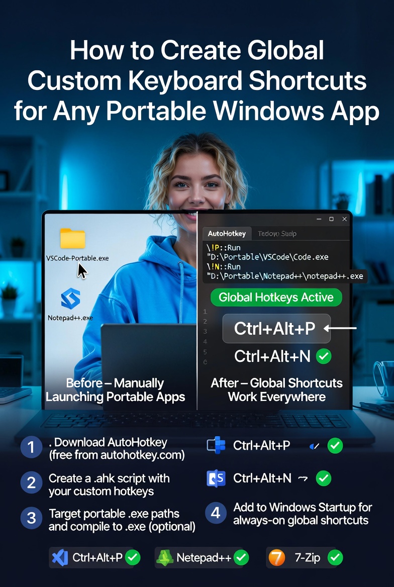 How to Create Global Custom Keyboard Shortcuts for Any Portable Windows App
