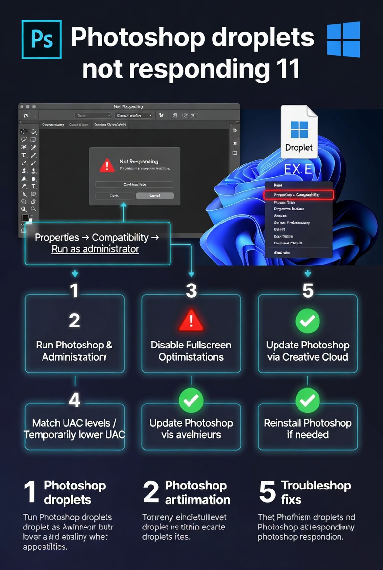 How to Fix Photoshop Droplets Not Responding in Windows 11