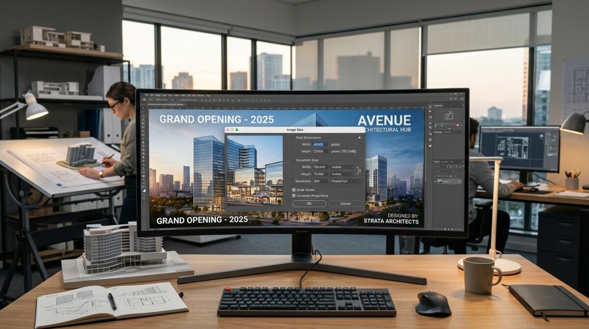 Calculating Exact Image Resolution and DPI Scaling for Massive Billboard Print Formats