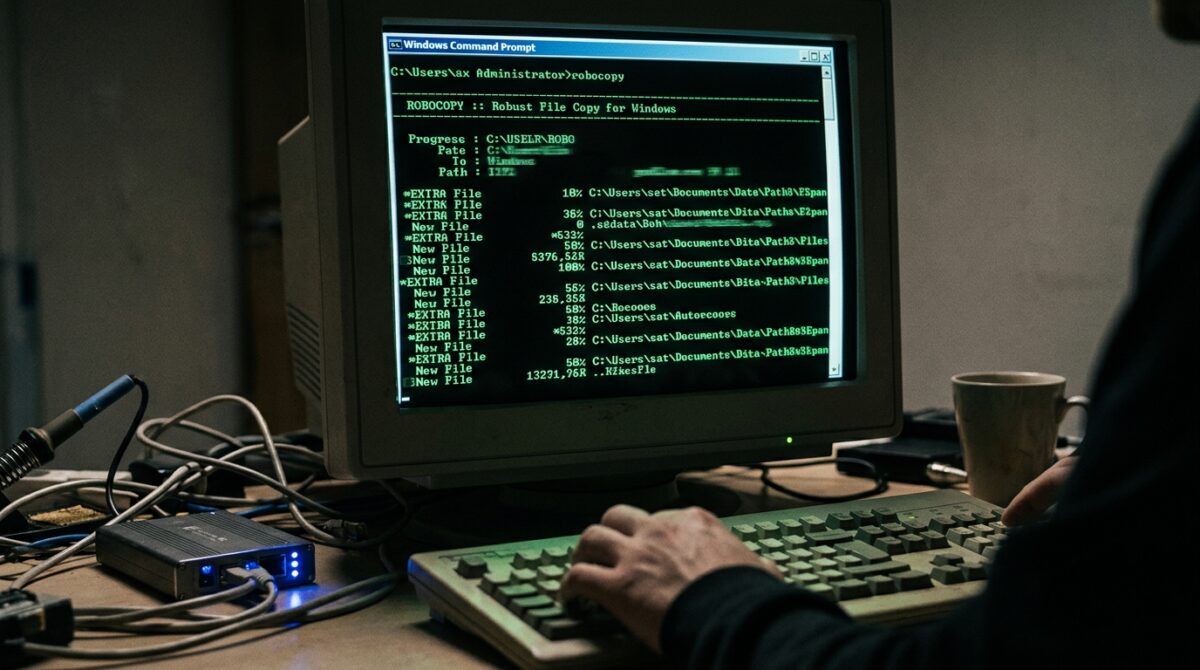 Mirroring Folders for Automated Backups Using Robocopy Command-Line Scripts Instead of Copy-Paste