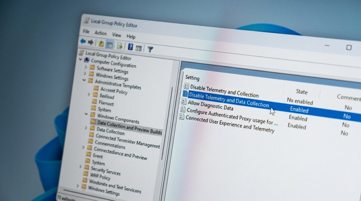 Hardening OS Privacy by Disabling Telemetry and Background Data Collection via Group Policy Editor