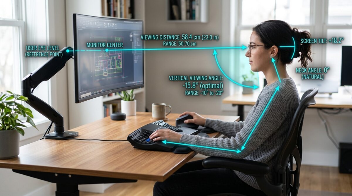 Ergonomic Workstation Geometry: Calculating Desk Height and Monitor Distance to Prevent Repetitive Strain